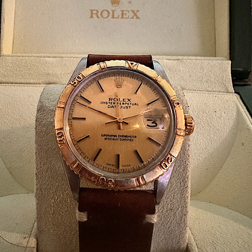 Rolex 36mm Turn-O-Graph Thunderbird 14k Gold Plated Stainless Steel Vintage 1970